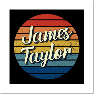 James Taylor Vintage Retro Circle Posters and Art